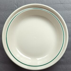 Longaberger Ivory & Green Woven Traditions Pie Plate